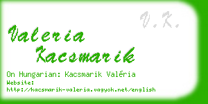 valeria kacsmarik business card