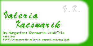 valeria kacsmarik business card